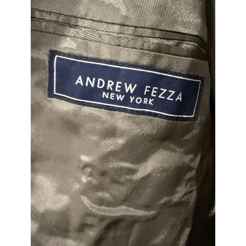 Andrew‎ Fezza Orvis Suit Mens 48L 44x32 Wool Herringbone 2 Piece Jacket Pants